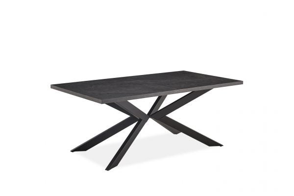 שולחן אוכל דמוי שיש שחור דגם ספיידר - 10 סועדים