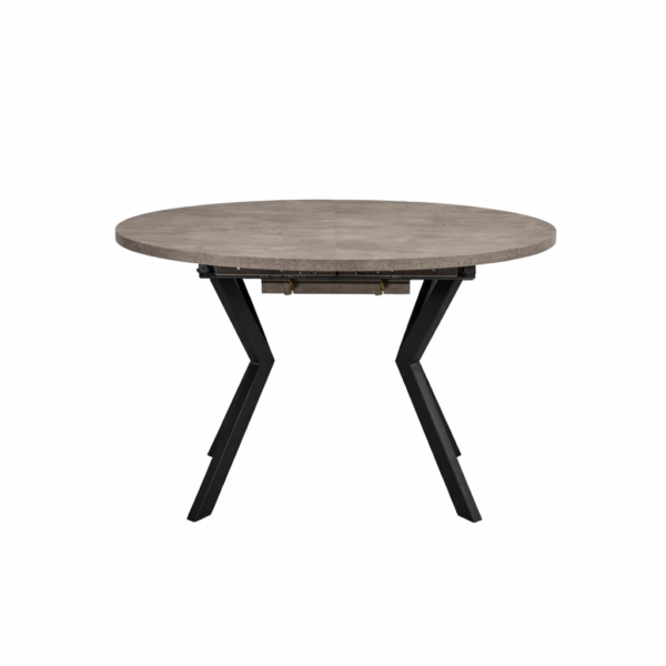 שולחן אוכל עגול נפתח דמוי בטון דגם אלמוס - 8 סועדים