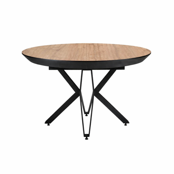 שולחן אוכל עגול נפתח דמוי עץ טבעי דגם רפאלו - 10 סועדים