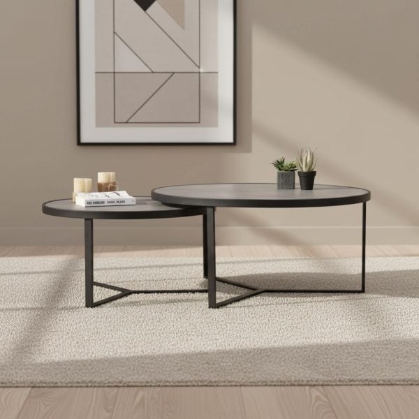 סט שולחנות דמוי בטון דגם טיאגו