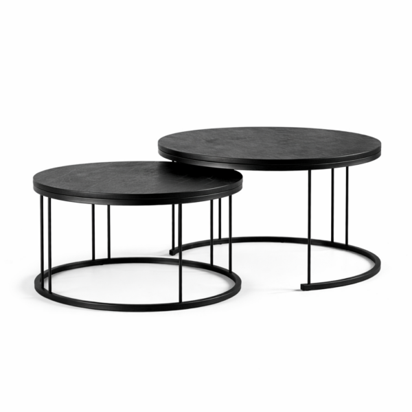 סט שולחנות סלון דמוי שיש שחור דגם קאפלו