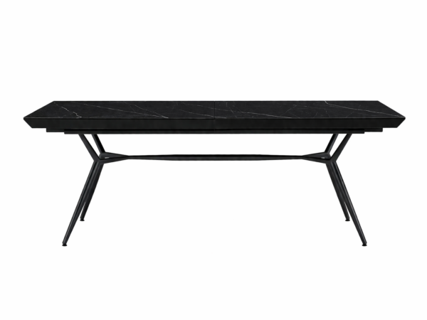 שולחן אוכל מלבני דגם לארגו דמוי שיש שחור - 18 סועדים