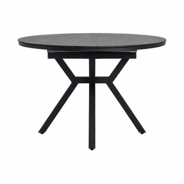 שולחן אוכל עגול נפתח דמוי שיש אפור דגם לונגו - 10 סועדים