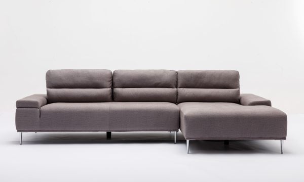 מערכת ישיבה פינתית עם משענות גב מתכווננות דגם סליידר - אפור בהיר