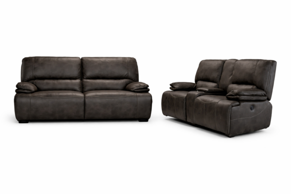 מערכת ישיבה 3+2 עם ריקליינרים חשמליים דגם סלאזור בבד אפור כהה