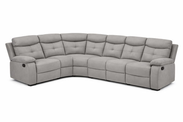 סלון פינתי מודולרי עם ריקליינרים דגם לג'נד באפור בהיר