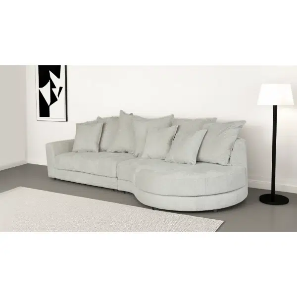 ספת רביצה פינתית עם שזלונג מעוגל דגם רילאקסו