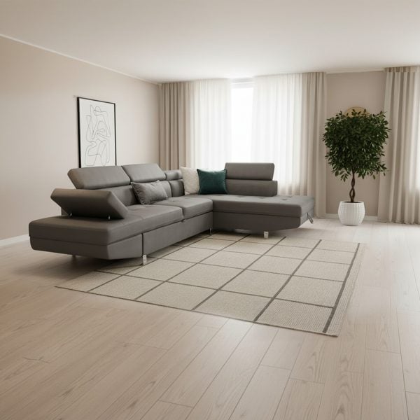 ספה נפתחת למיטה דגם סיאם בבד אפור כהה באורך 3.00 מ'