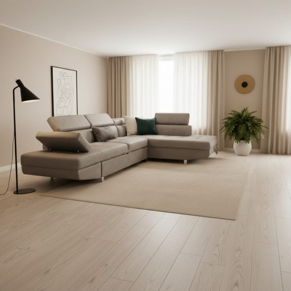 ספה נפתחת למיטה דגם סיאם בבד אפור בהיר באורך 3.00 מ'