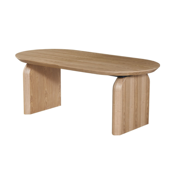 שולחן אוכל אובלי נפתח דגם טומסו - אלון טבעי