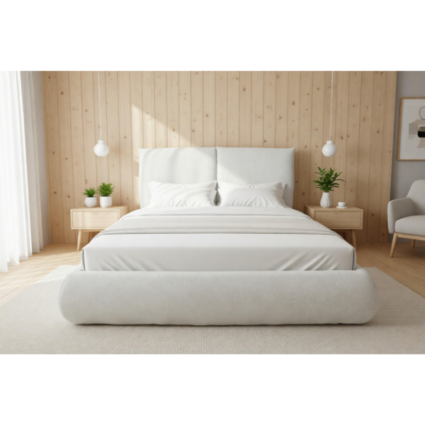 מיטה מעוצבת דגם סנו - צבע בז'