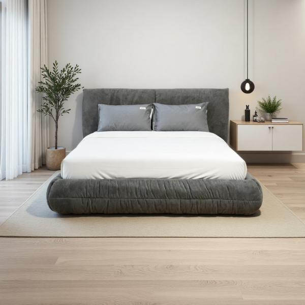 מיטה מעוצבת דגם פרימו - צבע אפור