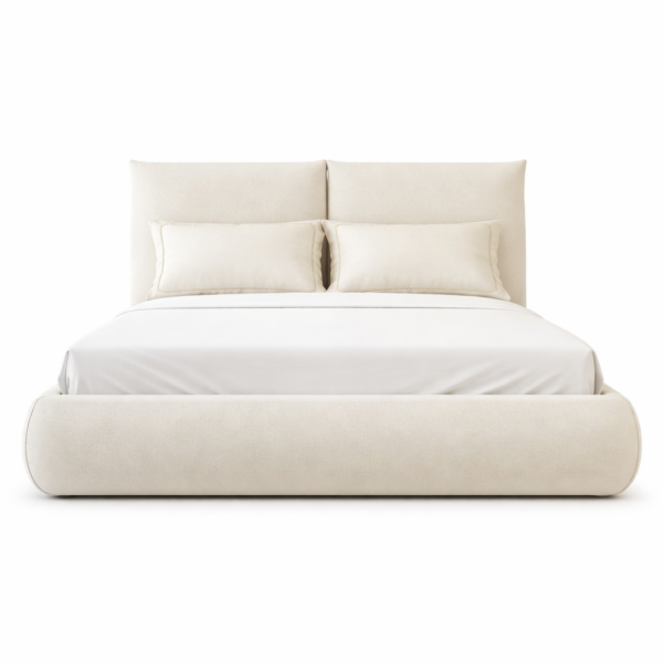 מיטה מעוצבת דגם סנו - צבע בז'