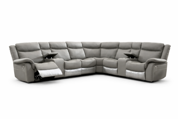 סלון פינתי מודולרי עם ריקליינרים חשמליים דגם סינימה