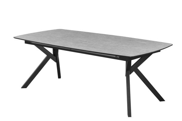 שולחן אוכל נפתח דגם קורטי - דמוי אבן אפור