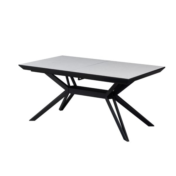 שולחן אוכל דגם ארקו - דמוי שיש לבן