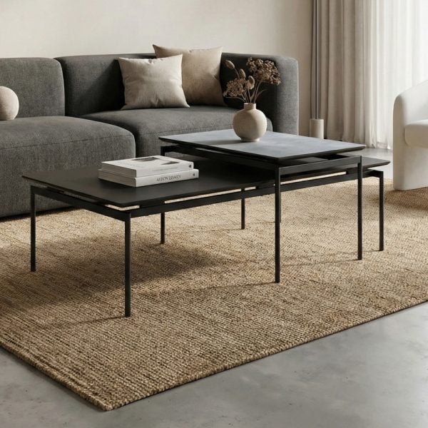 סט שולחנות מעוצבים דגם קלייר - דמוי בטון