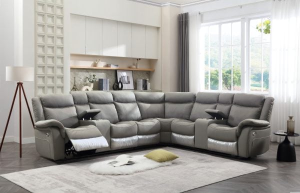 סלון פינתי מודולרי עם ריקליינרים חשמליים דגם סינימה