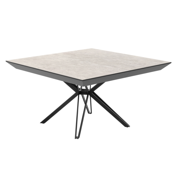 שולחן אוכל מרובע נפתח דגם טיבו - דמוי אבן אפור