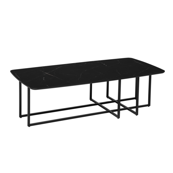 שולחן סלון מעוצב דגם סולי - דמוי שיש שחור