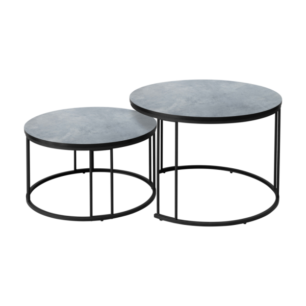 סט שולחנות תואם דגם ריבן - דמוי בטון