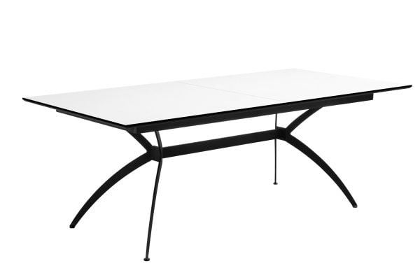 שולחן אוכל מלבני נפתח דגם דרמור - דמוי שיש לבן